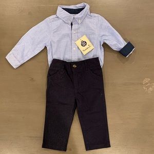 Boys button down and pants set